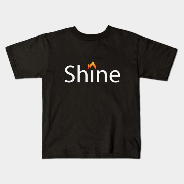 Shine artistic text design Kids T-Shirt by BL4CK&WH1TE 